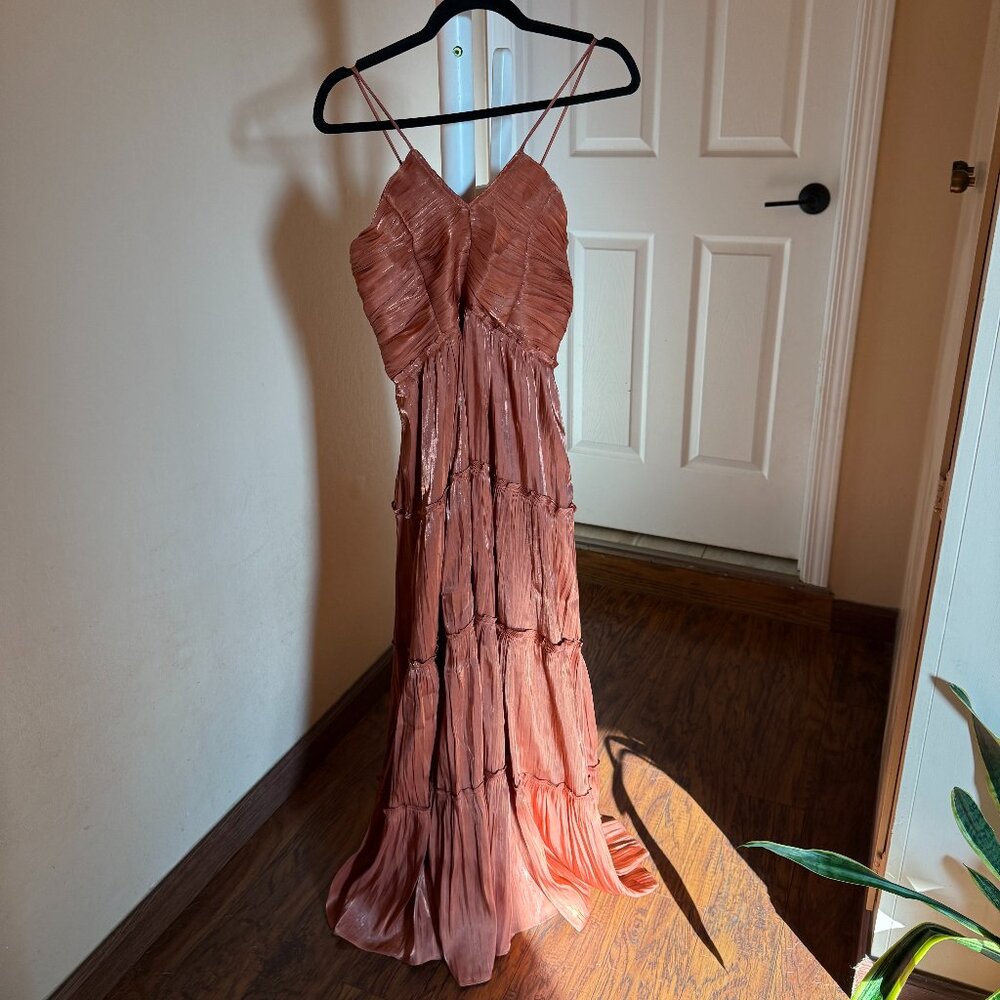 OPT Burnt Orange Pleated Maxi Dress – Size XL